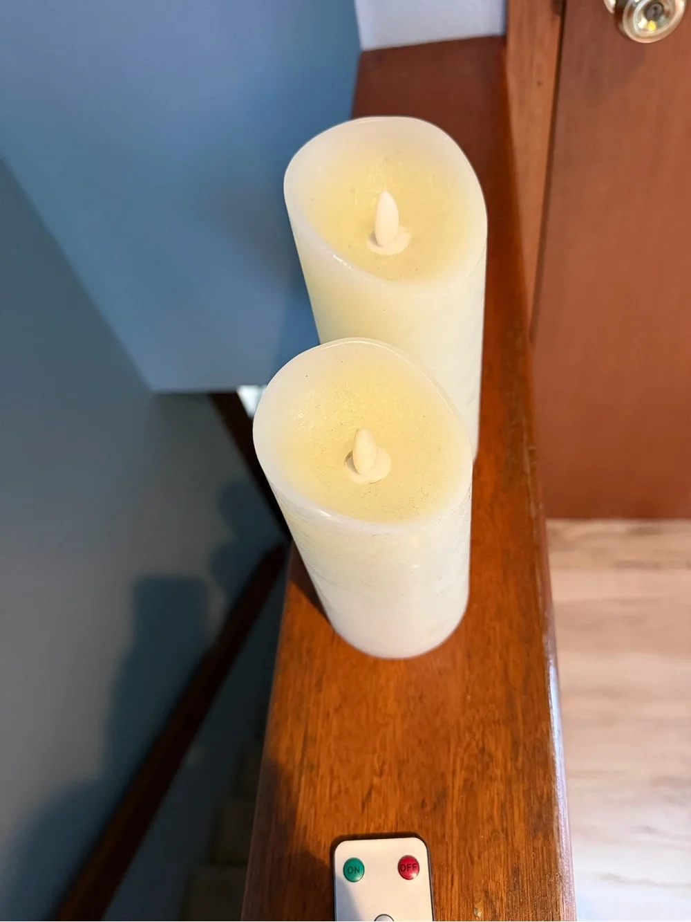 Ivory LED Flameless Pillar Candle Set with Remote